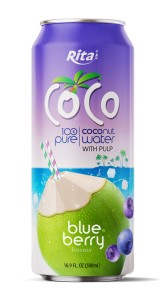 100% pure Coconut water with Pulp and blueberry flavour 100% pure Coconut water with Pulp and blueberry flavour