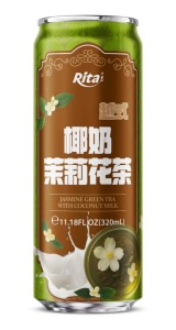 11.18 Fl Oz 320ml Jasmine Green Tea with Coconut Milk