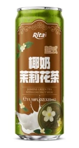 11.18 Fl Oz 320ml Jasmine Green Tea with Coconut Milk