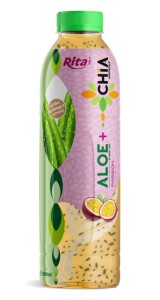 16.9 Fl Oz Rita Aloe Vera Drink with Chia Seed Passion Fruit Flavor PET Bottle
