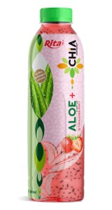 16.9 Fl Oz Rita Aloe Vera Drink with Chia Seed Strawberry Flavor PET Bottle