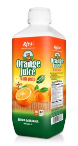 1L PP bottle Orange juice with Pulp Drink Natural