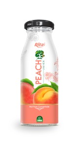200ml Glass bottle Peach Juice white label 200ml Glass bottle Peach Juice white label