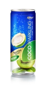 250m Alu Can Kiwi Flavour Sparkling Coconut Water
