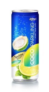 250ml Alu Can Lemon & Mint Flavour Sparkling Coconut Water