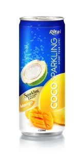 250m Alu Can Mango Flavour Sparkling Coconut Water