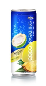 250ml Alu Can Pineapple Flavour Sparkling Coconut
