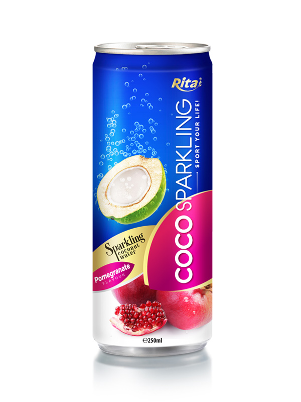250m Alu Can Pomegrante Flavour Sparkling Coconut Water