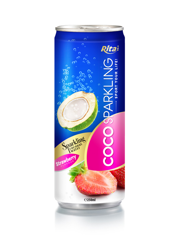 250m Alu Can Strawberry Flavour Sparkling Coconut Water