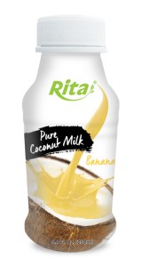 250ml PP bottle Pure Coconut Milk with Banana