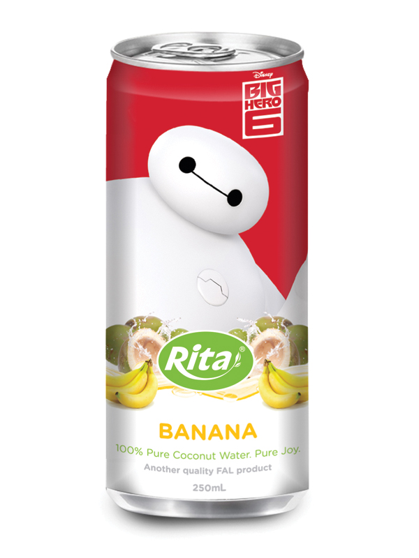 250ml Slim Can Banana Flavored  Coconut Water