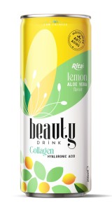 250ml canned Collagen and hyaluronic acid drink with lemon aloe vera flavor