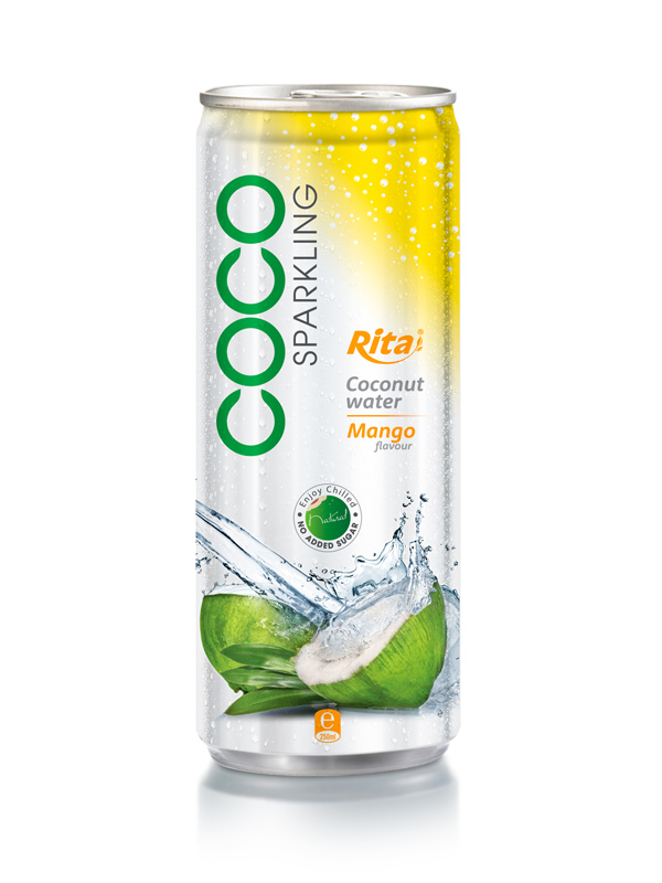250ml alu can Mango flavor with sparking coconut water