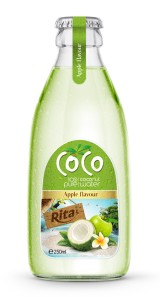 250ml glass bottle 100 pure apple Coconut water own brand