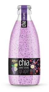 Best Flavor Chia  Seed Drink With Grape Flavor 250ml Glass Bottle