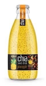 250ml glass bottle Chia seed drink with pineapple flavor RITA brand