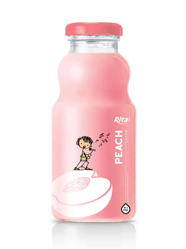 250ml glass bottle peach juice
