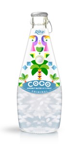 290ml Glass Bottle Original Sparkling Coconut Water with Pulp