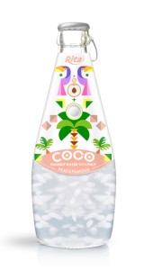 290ml Glass Bottle Peach Flavour Sparkling Coconut
