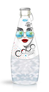 290ml Glass Bottle Sparkling Coconut Water with Pulp 1