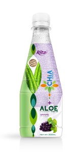 300ml Pet bottle Grape flavor Chia seed with aloe vera