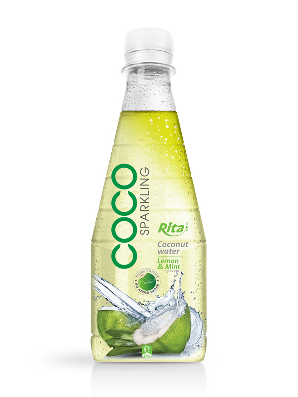 300ml pet Bottle Lemon  Mint flavor Sparking Coconut water