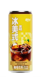 315ml sleek can Iced Americano coffee drink with kumquat 315ml sleek can Iced Americano coffee drink with kumquat