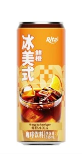 315ml sleek can Iced Americano coffee drink with orange