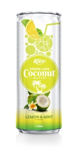 320m Alu Can Lemon & Mint Flavour Sparkling Coconut Water