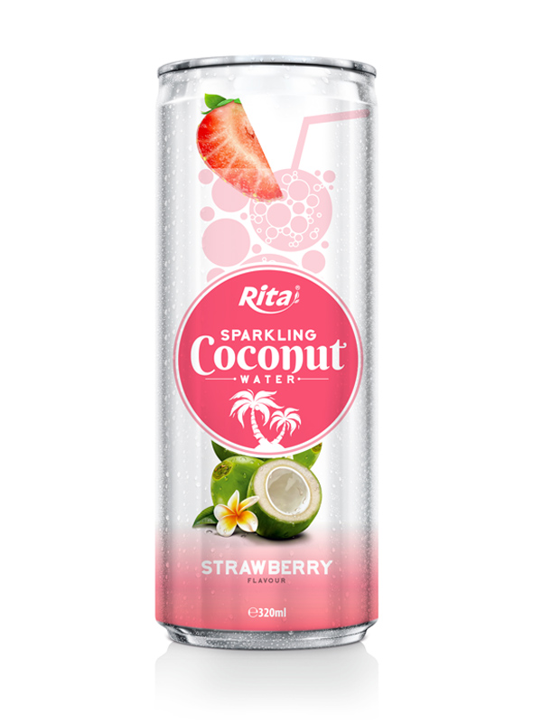 320m Alu Can Strawberry Flavour Sparkling Coconut Water