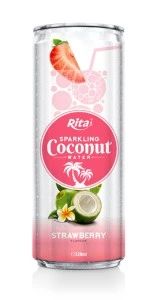 320ml Alu Can Strawberry Flavour Sparkling Coconut Water
