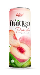 OEM ODM Peach Tea Drink 320ml Sleek Can 