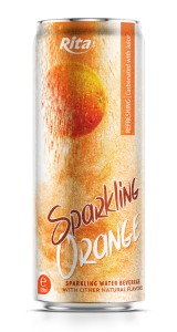 Best Flavor Sparkling Water Mix Orange Flavor 320ml Sleek Can 