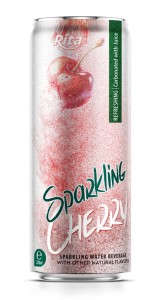 320ml sleek can Sparkling cherry water with other natural flavor