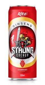 330ml canned Strong energy drink with strawberry flavor