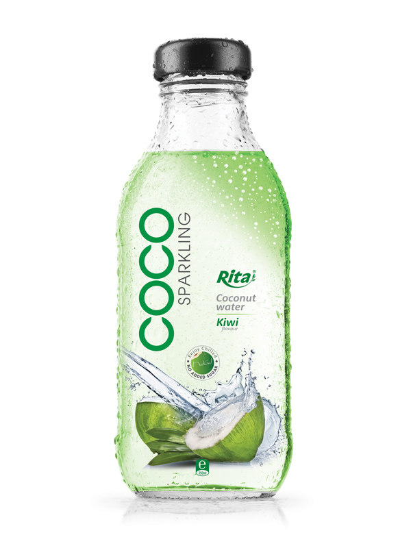 350ml Glass bottle Kiwi Flavor Sparking Coconut water