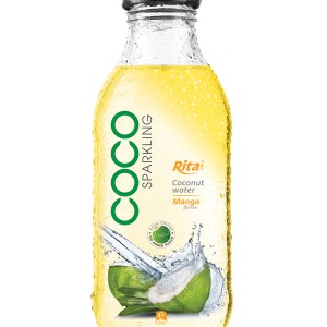 350ml Glass bottle Mango Flavor Sparking Coconut water 