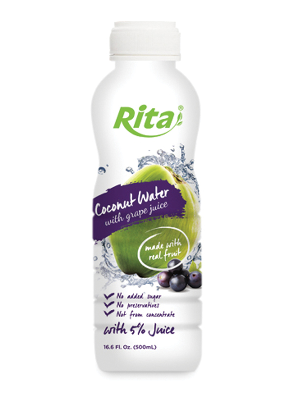 500ml PP bottle Coconut Water with Grape Juice