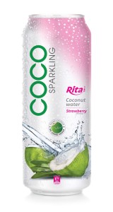 500ml alu can Strawberry flavor with sparking coconut water