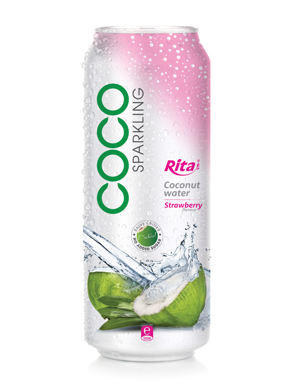 500ml alu can Strawberry flavor with sparking coconut water