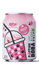 Hot Trending 8.4 fl oz Cans Popping Boba Bubble Tea Mix Peach 