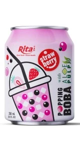 Rita Brand 8.4 fl oz Cans Popping Boba Bubble Tea Mix Strawberry 