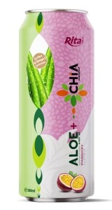 Aloe vera juice with passion fruit and CHIA seed drink 500ml cans 2