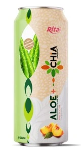 Aloe vera juice with peach and CHIA seed drink 500ml cans