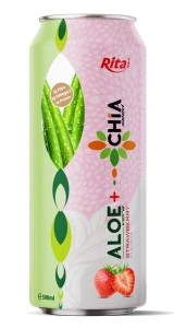 Aloe vera juice with strawberry and CHIA seed drink 500ml cans