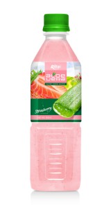 Aloe vera with strawberry flavor 500ml Pet Bottle Aloe vera with strawberry flavor 500ml Pet Bottle