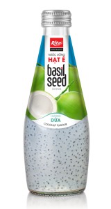 Supplier 290ml Glass Bottle Basil Seed Drink With Coconut Water