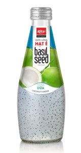 Supplier 290ml Glass Bottle Basil Seed Drink With Coconut Water