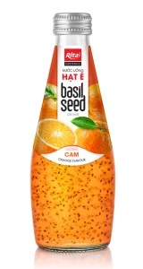 Basil Seed Drink With Orange Flavor 290ml Glass Bottle