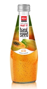 Natural Basil Seed Drink With Papaya Flavor 290ml Glass Bottle Natural Basil Seed Drink With Papaya Flavor 290ml Glass Bottle